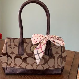 Coach signature pattern purse